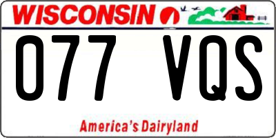 WI license plate 077VQS