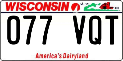 WI license plate 077VQT