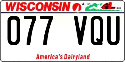 WI license plate 077VQU