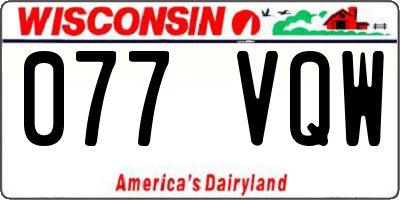 WI license plate 077VQW