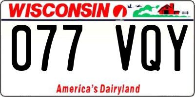 WI license plate 077VQY