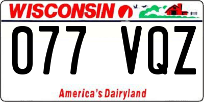 WI license plate 077VQZ
