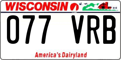 WI license plate 077VRB