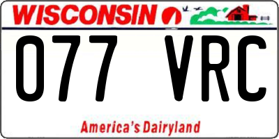 WI license plate 077VRC