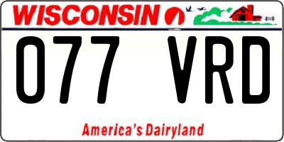 WI license plate 077VRD