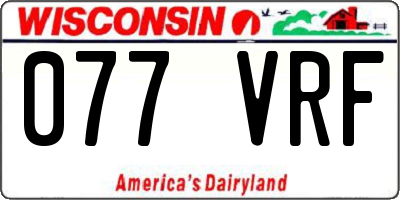 WI license plate 077VRF