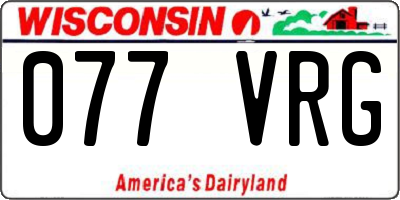 WI license plate 077VRG