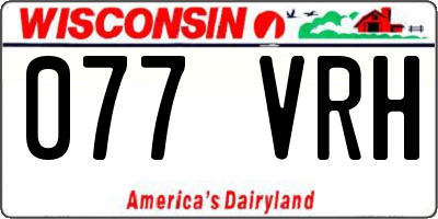 WI license plate 077VRH