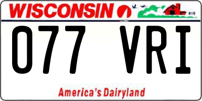 WI license plate 077VRI