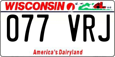WI license plate 077VRJ