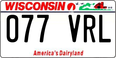 WI license plate 077VRL