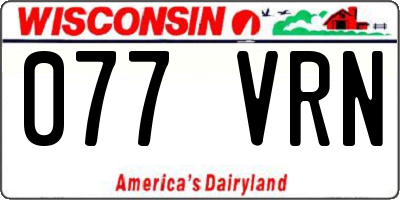 WI license plate 077VRN