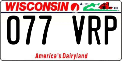WI license plate 077VRP