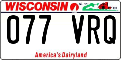 WI license plate 077VRQ