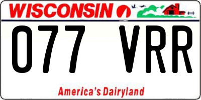 WI license plate 077VRR