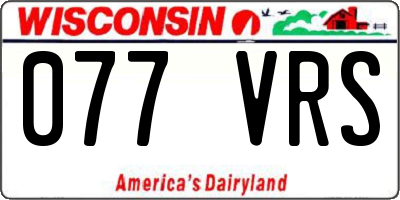 WI license plate 077VRS