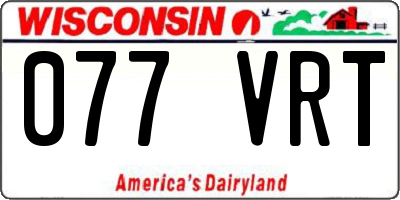WI license plate 077VRT