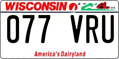 WI license plate 077VRU