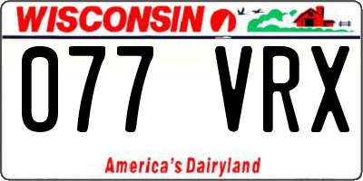 WI license plate 077VRX