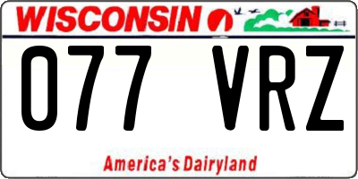 WI license plate 077VRZ