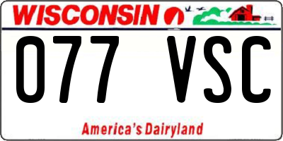 WI license plate 077VSC
