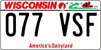 WI license plate 077VSF