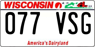 WI license plate 077VSG