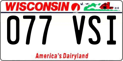 WI license plate 077VSI