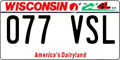 WI license plate 077VSL