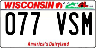 WI license plate 077VSM