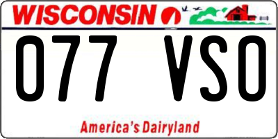 WI license plate 077VSO