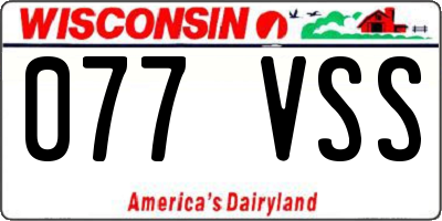 WI license plate 077VSS