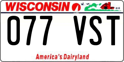 WI license plate 077VST