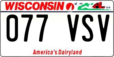 WI license plate 077VSV