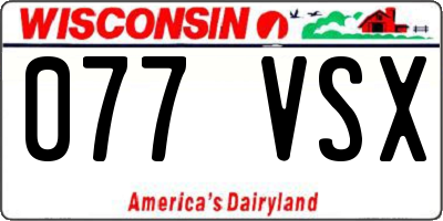 WI license plate 077VSX