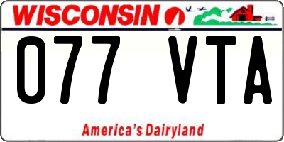 WI license plate 077VTA