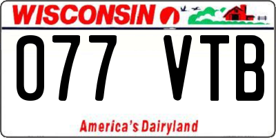 WI license plate 077VTB