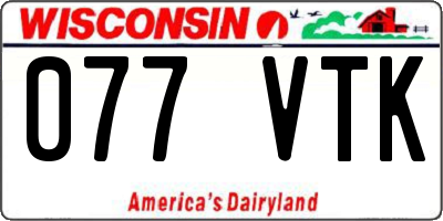 WI license plate 077VTK