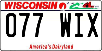 WI license plate 077WIX