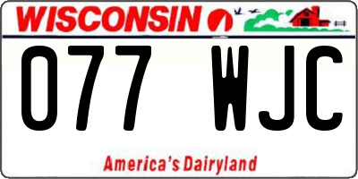 WI license plate 077WJC