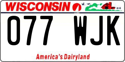 WI license plate 077WJK