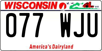 WI license plate 077WJU
