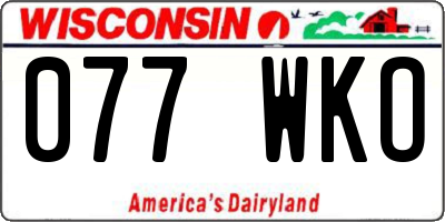 WI license plate 077WKO