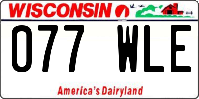 WI license plate 077WLE
