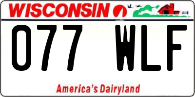 WI license plate 077WLF