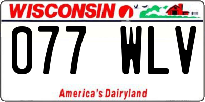 WI license plate 077WLV