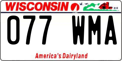 WI license plate 077WMA