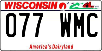 WI license plate 077WMC