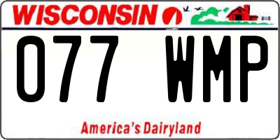 WI license plate 077WMP