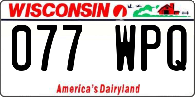 WI license plate 077WPQ